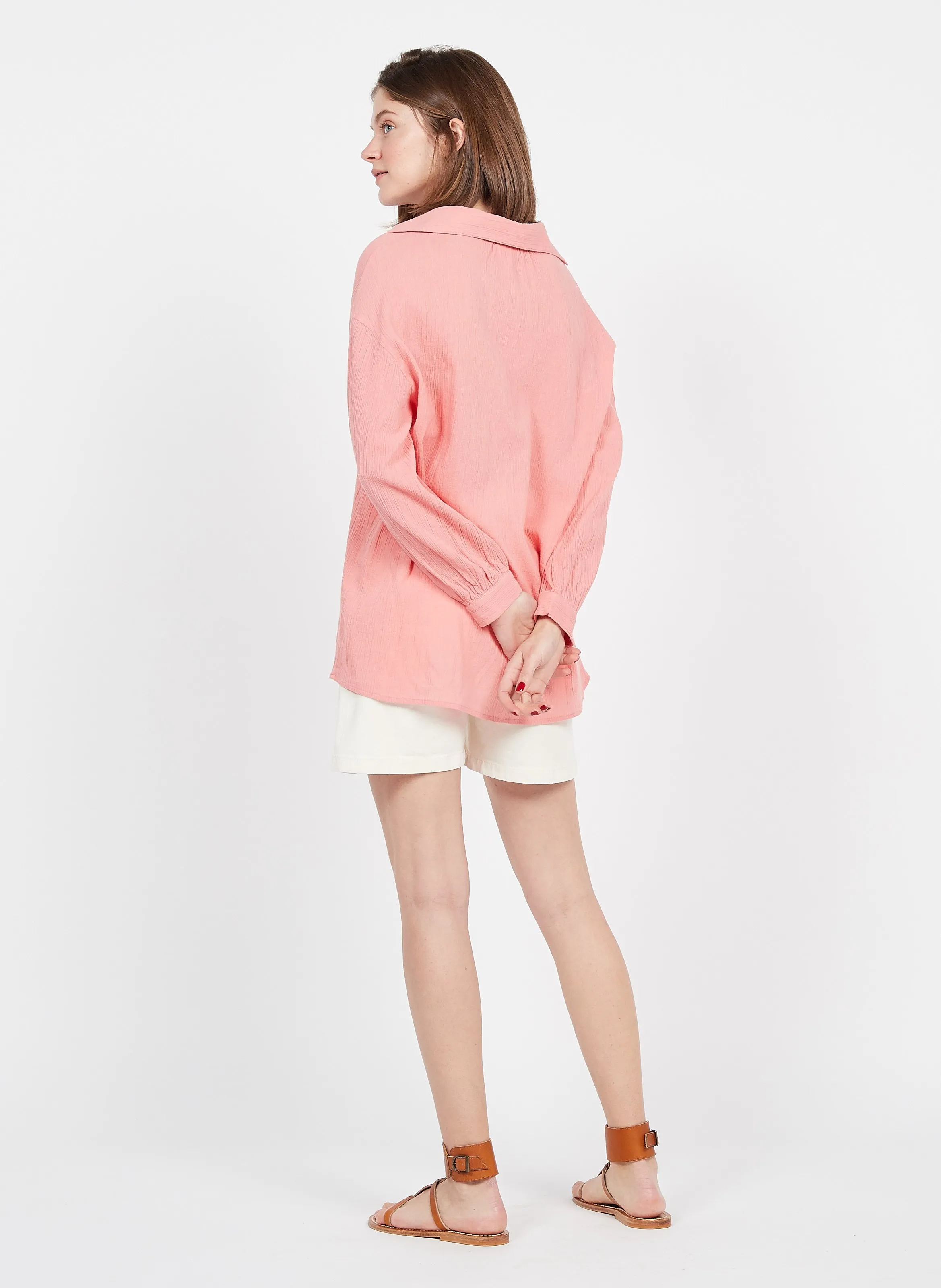 ACQUAVERDE MARY - Short de mezcla de algodón en blanco