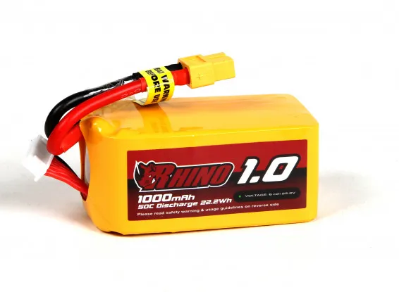 BATERÍA LIPO 6S 22,2V 1000MAH RHINO 50C XT60