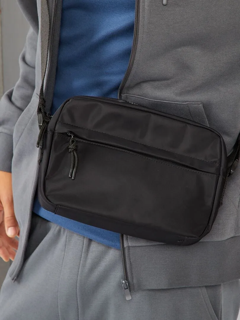 Bolso bandolera de tela - NEGRO