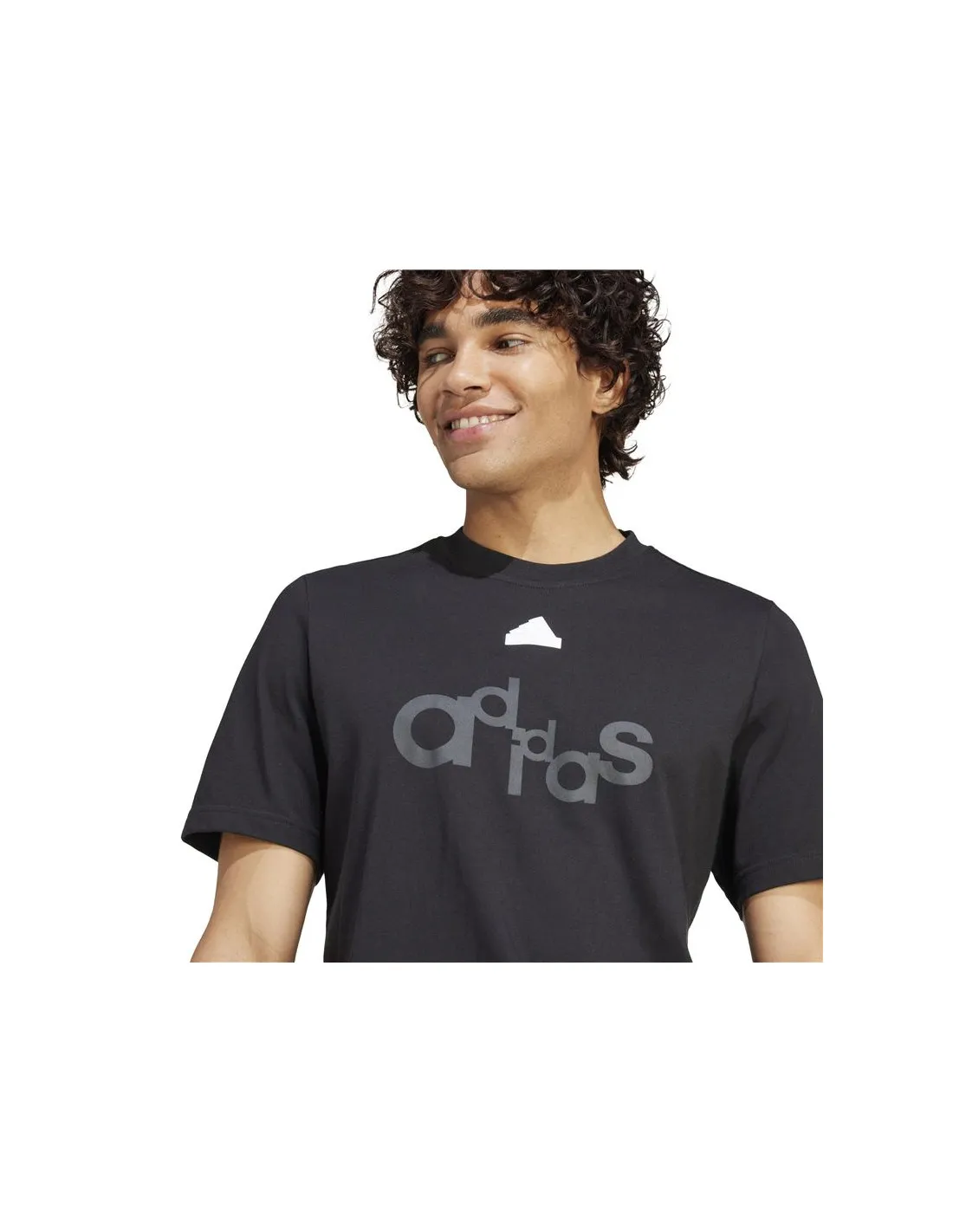 Camiseta adidas Graphic Print Fleece Hombre Negro