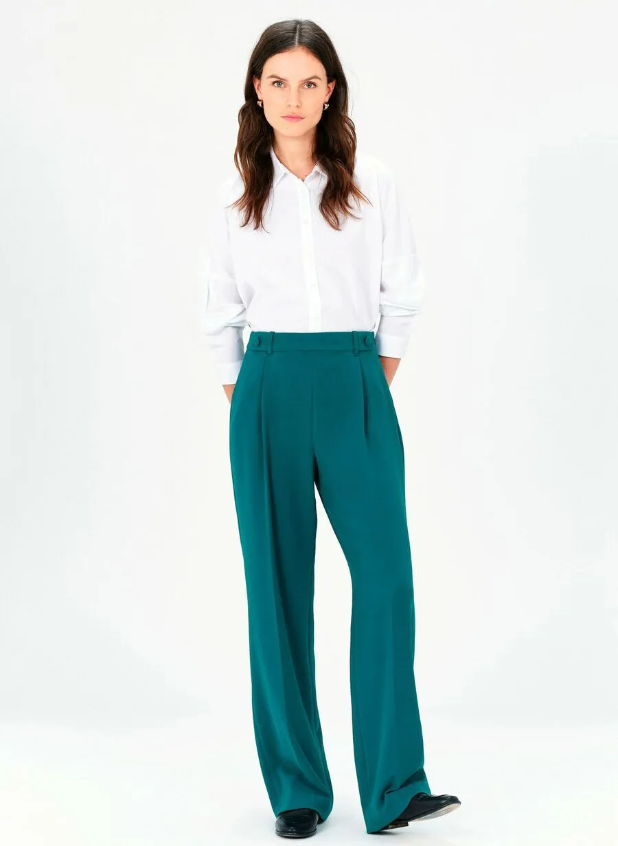 CAROLL POPALE - Pantalón ancho en verde