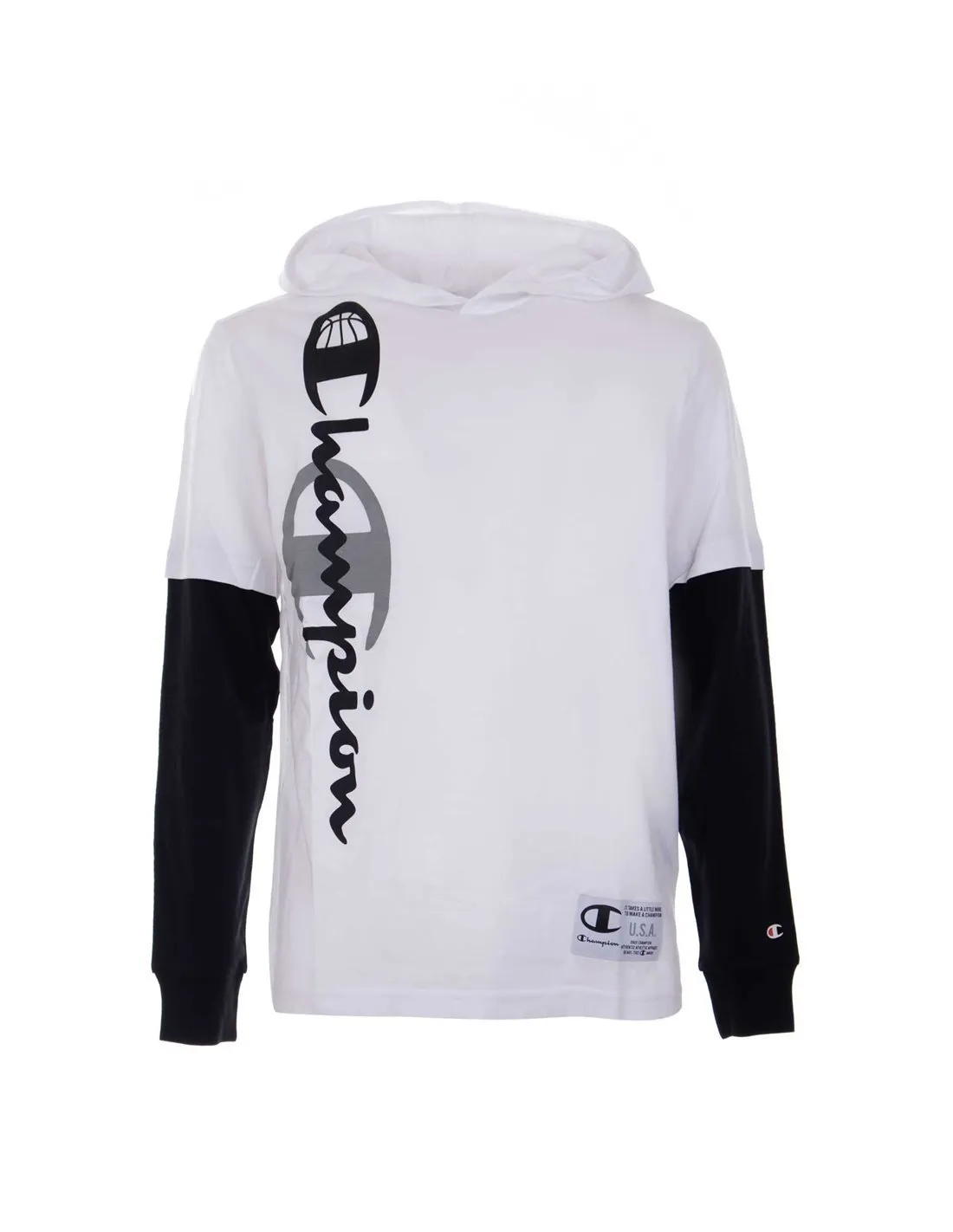 CHAMPION - Camiseta blanco y negro 219604 Hombre
