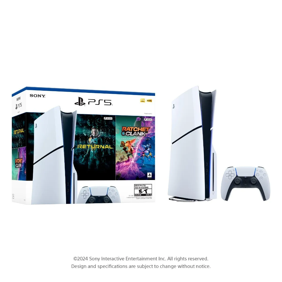 Consola PS5 PlayStation 5 Standard  Sony Slim - Incluye 2 juegos  (Returnal + Ratchet & Clank)