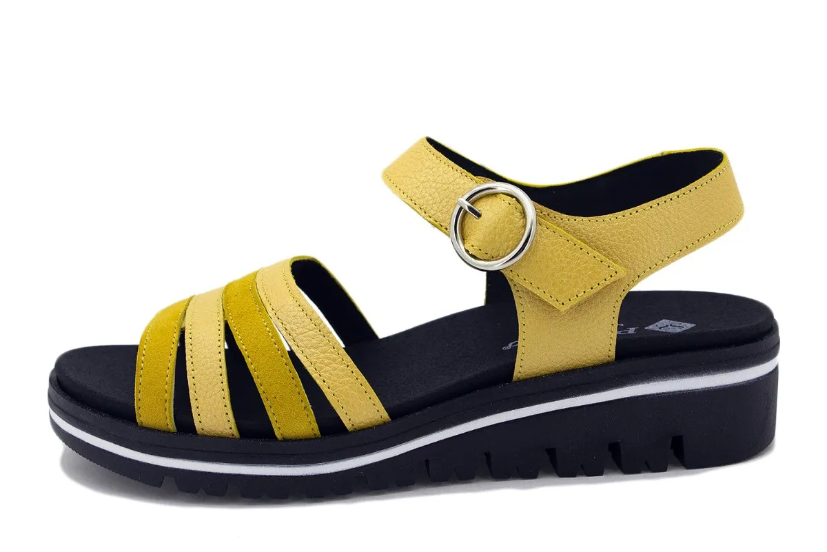 Curry Leather Removable Insole Sandal