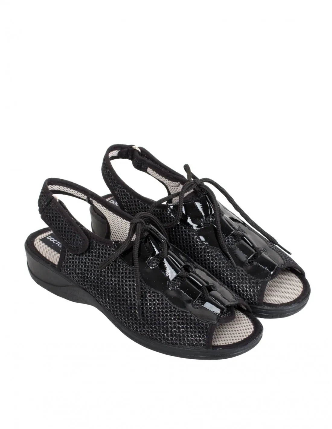 DOCTOR CUTILLAS Zapatillas Abiertas Ancho Especial Negras