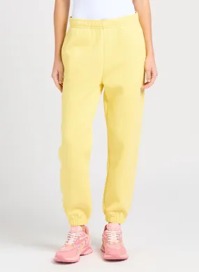 LACOSTE Pantalón de jogging de mezcla de algodón en amarillo