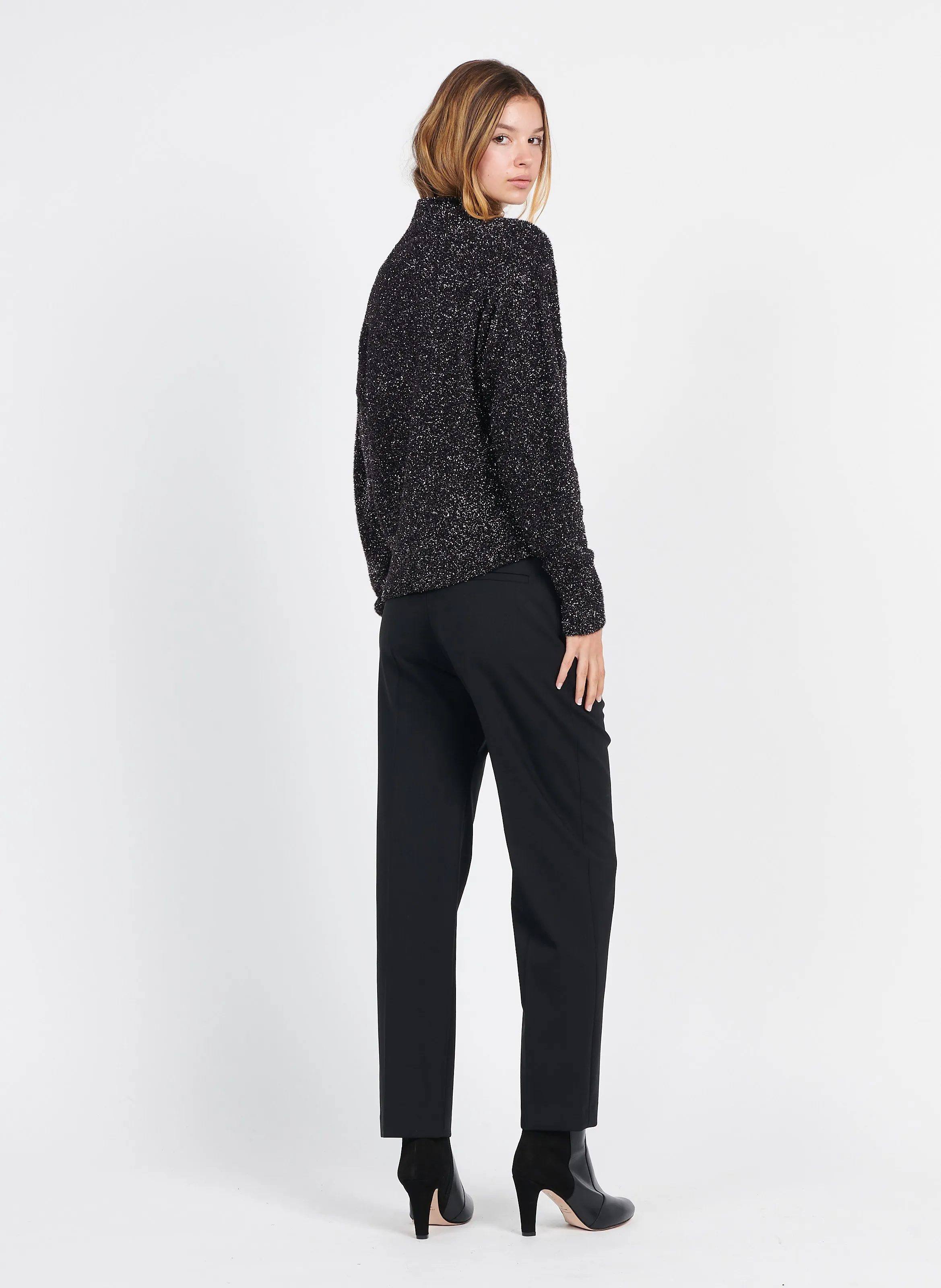 LAVERTI - Pantalón recto de mezcla de lana en negro