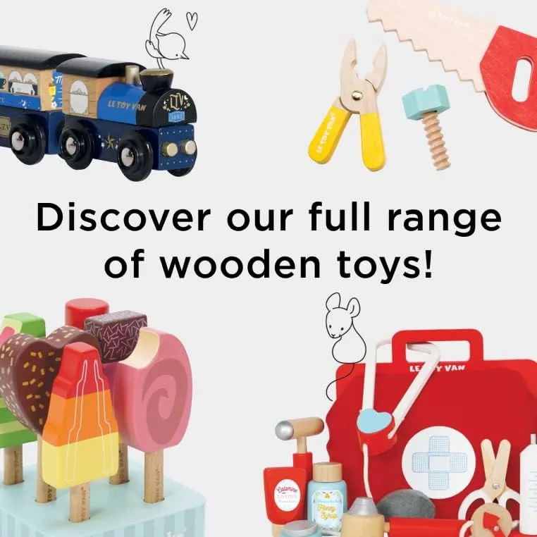 Le Toy Van - TV285 - Juego Educativo Batidora De Madera, 2 Años, Batidora con 8 Accesorios, Juego Montessori, Juguete Ecológico,