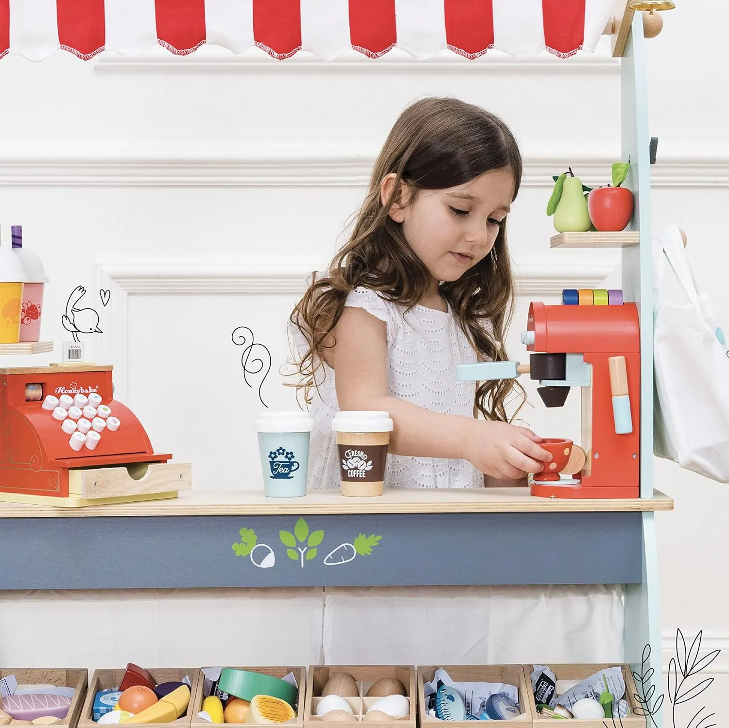 Le Toy Van - TV285 - Juego Educativo Batidora De Madera, 2 Años, Batidora con 8 Accesorios, Juego Montessori, Juguete Ecológico,