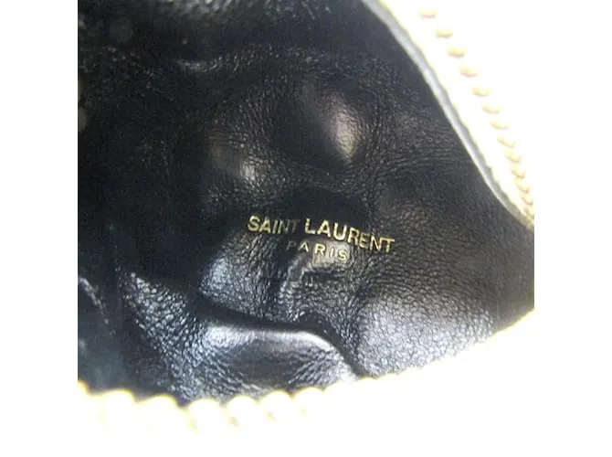 Monedero acolchado Saint Laurent 669925 Blanco roto 