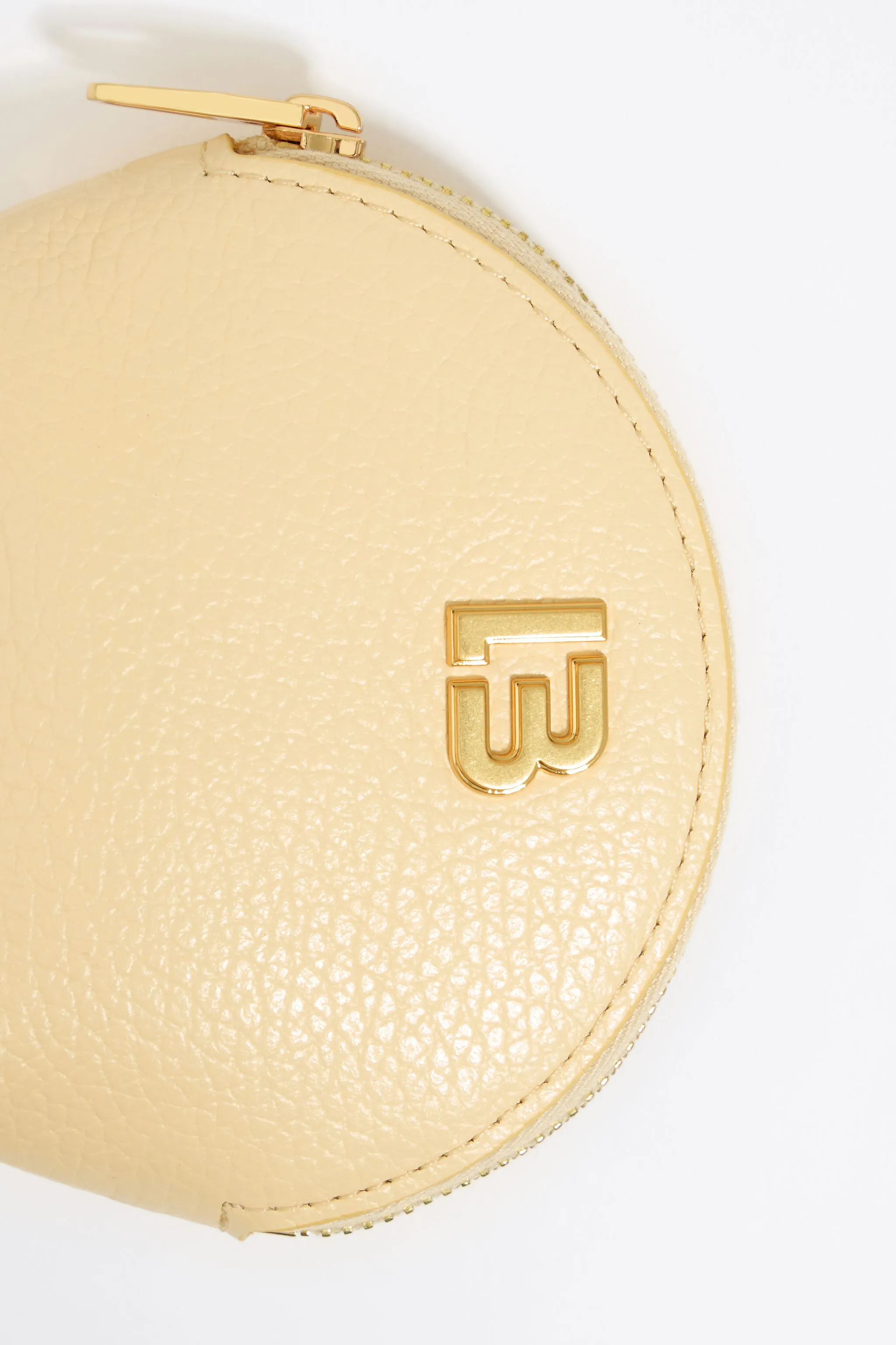 Monedero piel amarillo pastel