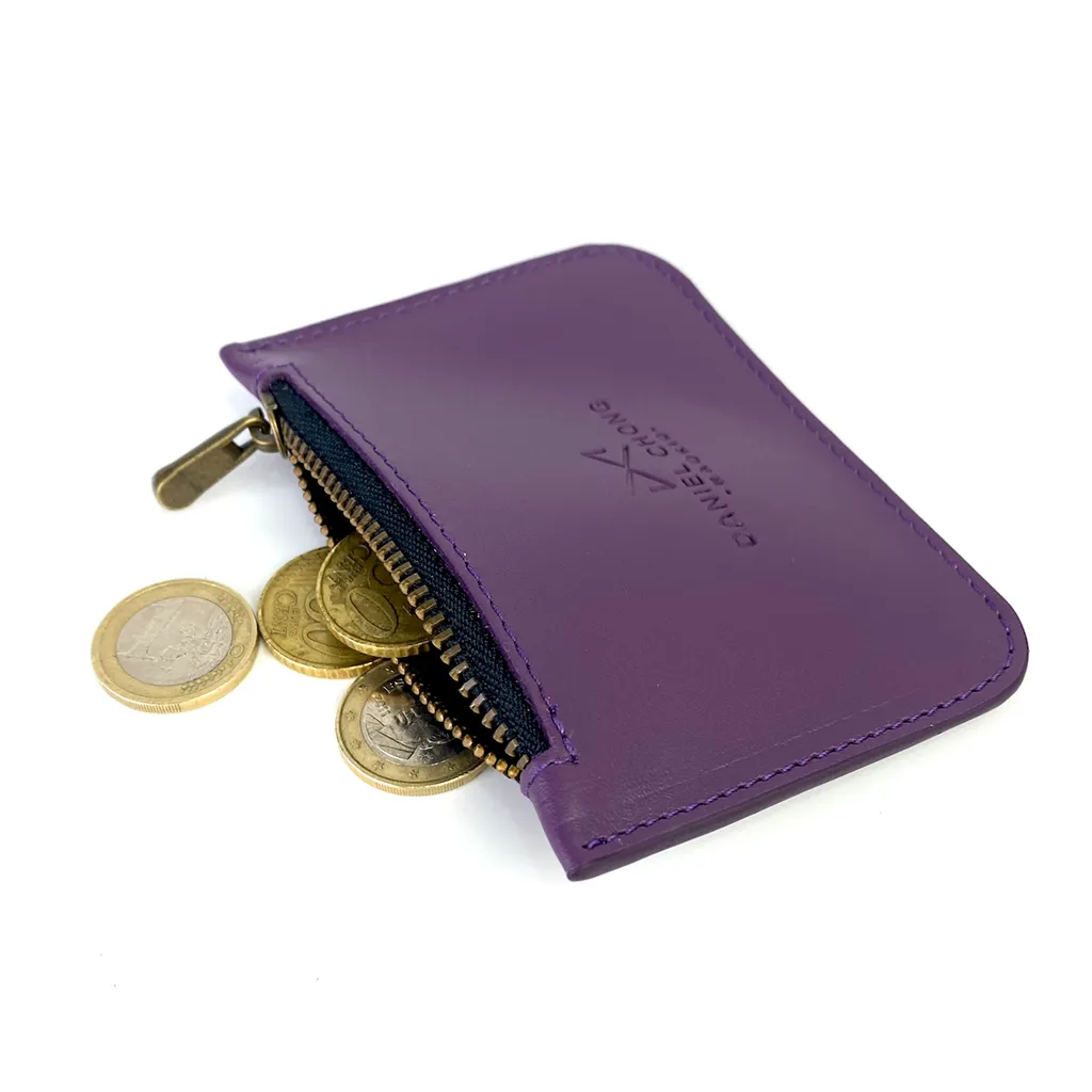Monedero piel MORADO