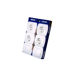 Pack 4 Schukos y 2 Conmutadores Blanco