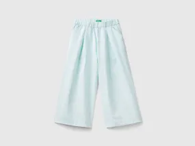 Pantalón estampado en mezcla de lino