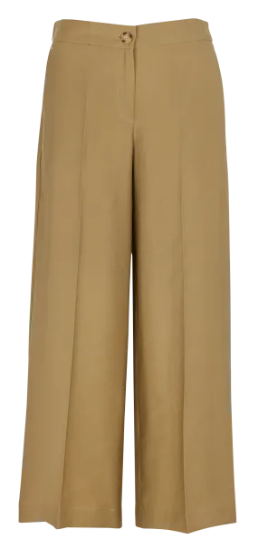 Pantalón ancho cropped en verde