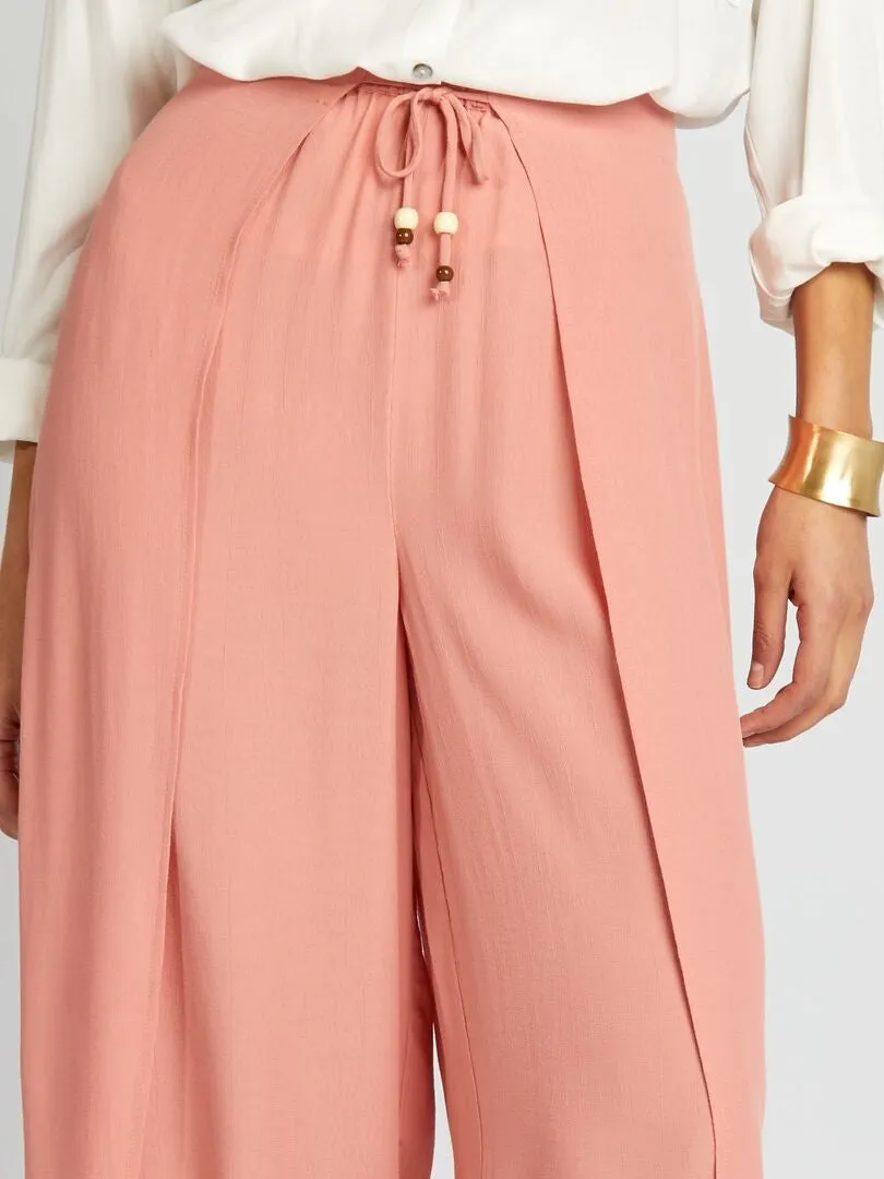 Pantalón ancho vaporoso - ROSA