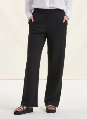 Pantalón recto de mezcla de algodón en negro