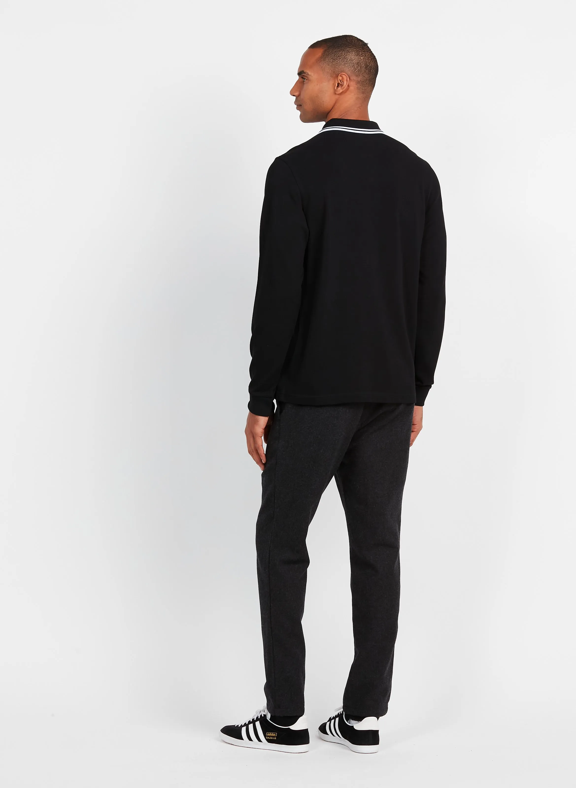 Pantalón recto de mezcla de lana en gris
