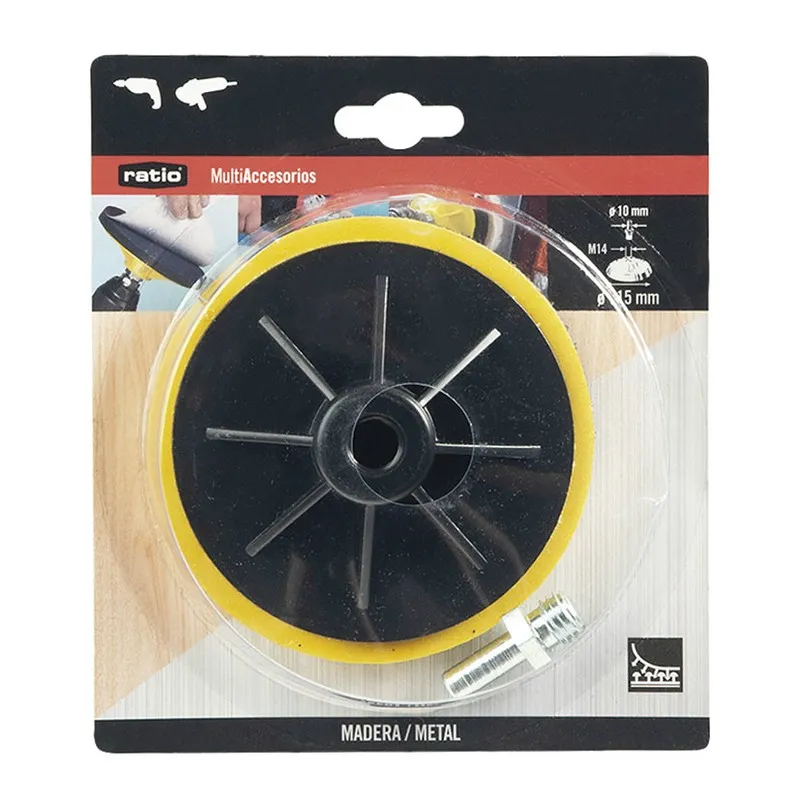PLATO VELCRO 125 MM M14 Y EJE 10 MM RATIO