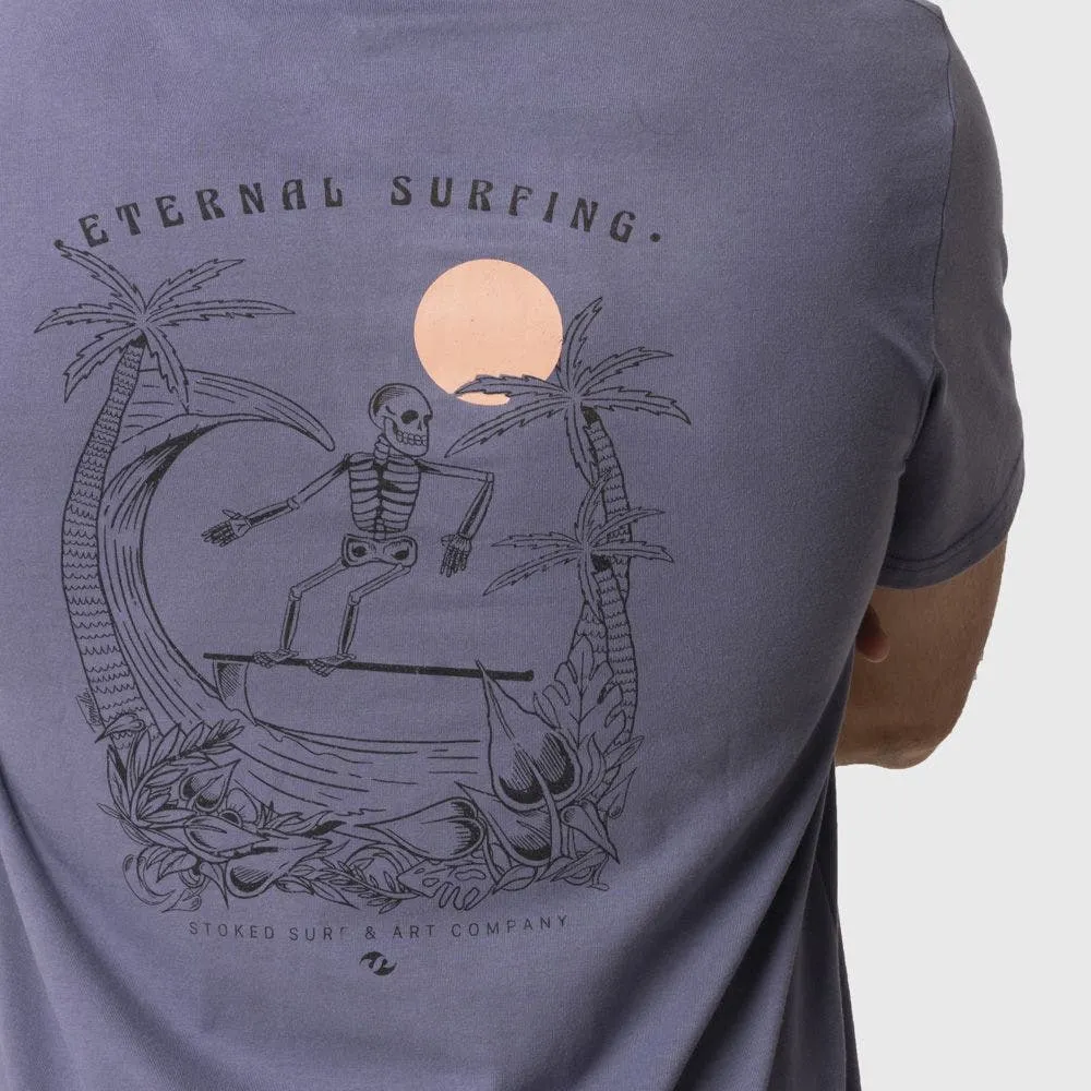 Polera Stoked Eternal Reciclada Hombre Azul