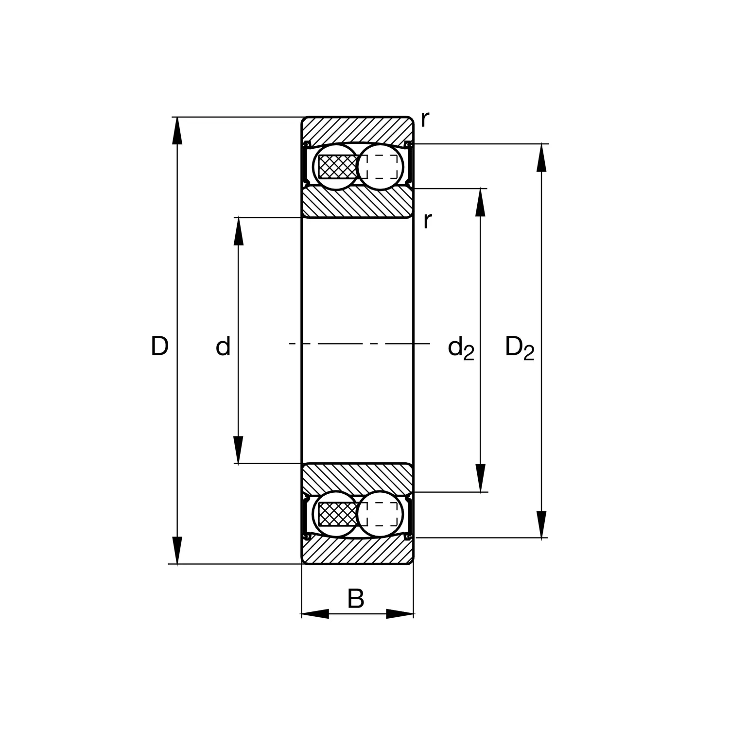 Rodamiento de bolas Fag modelo 2306-TVH-C3