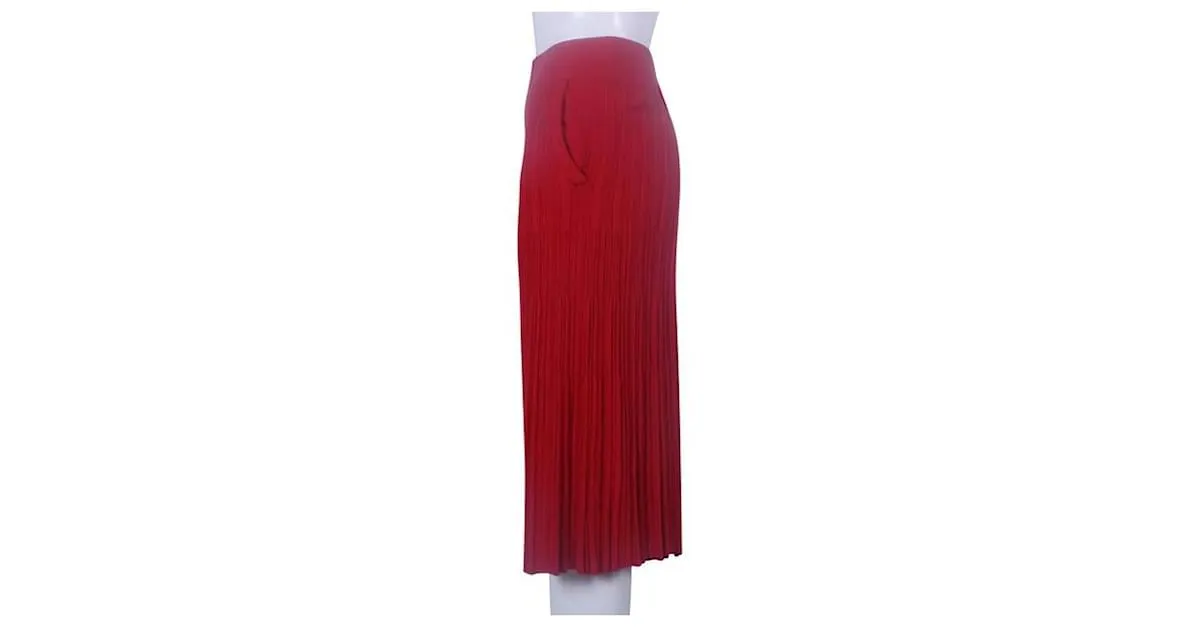 SONIA RYKIEL Pantalón ancho plisado rojo Roja 