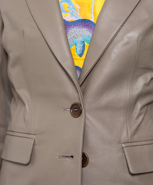 Stilnology Guanto Beige Leather Jacket