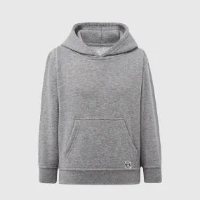 Sudadera capucha clásica inicial pequeña niñ@ color gris mezcla