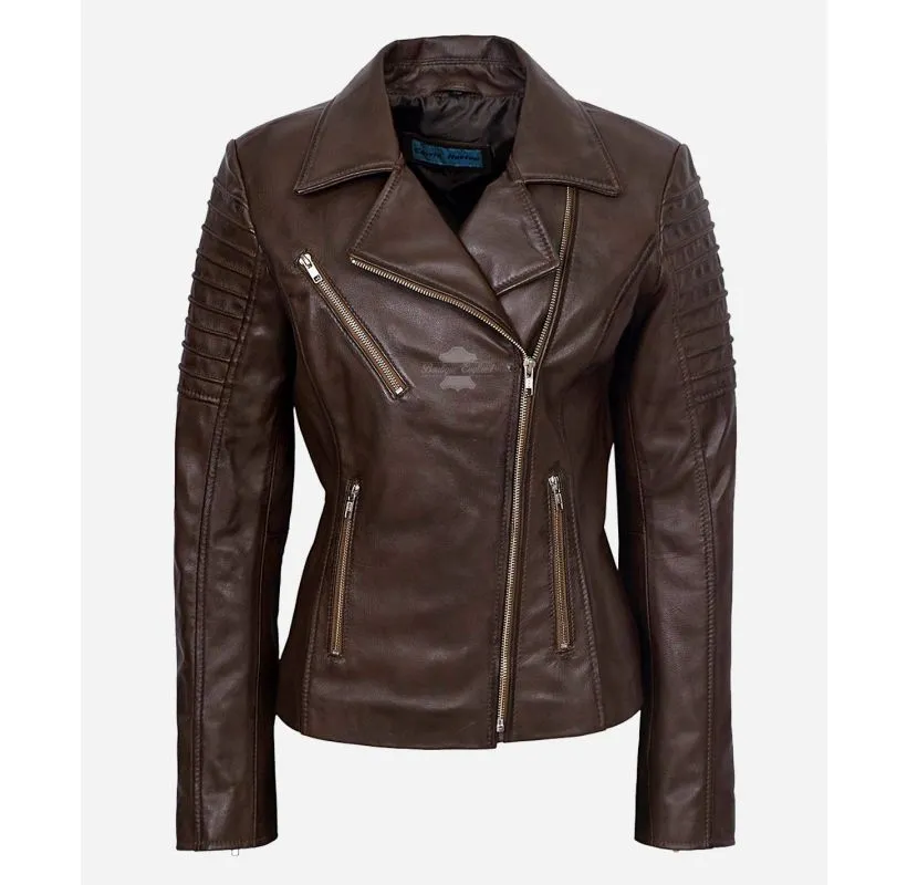 SUPERMODEL WOMEN Leather JACKET CASUAL SLIM FIT Biker LEATHER JACKET