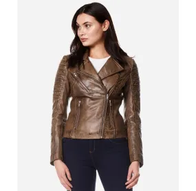 SUPERMODEL WOMEN Leather JACKET CASUAL SLIM FIT Biker LEATHER JACKET