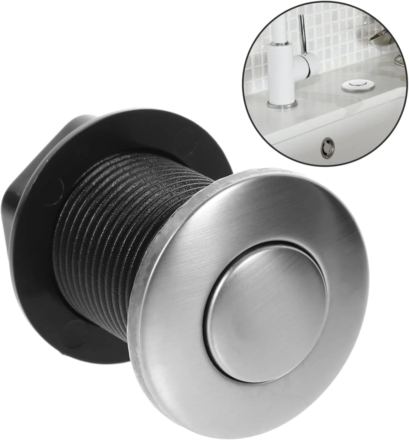 Veemoon Compresor de Aire a Presión de 32 Mm para Triturador de Basura Botón Pulsador de Encendido Y Apagado para Tanque de Dese
