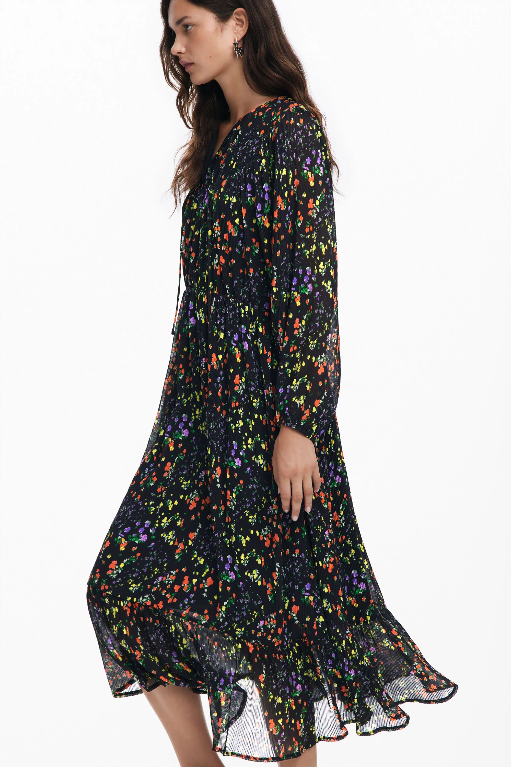 Vestido midi flores