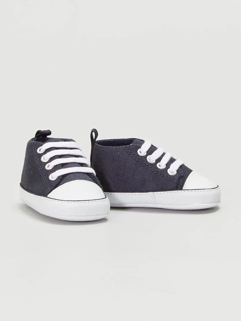 Zapatillas altas de tela - marino